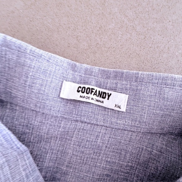 Men's Shirts Short Sleeve Casual Button Down Shirt Linen Blend XXL fits like XL - Picture 3 of 8